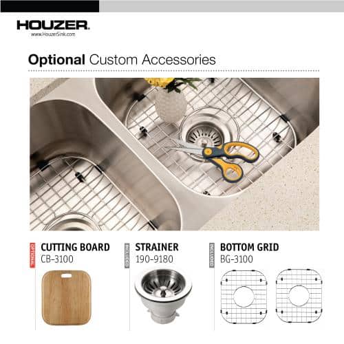Belleo 32" Stainless Steel Drop-In Double Bowl Kitchen Sink