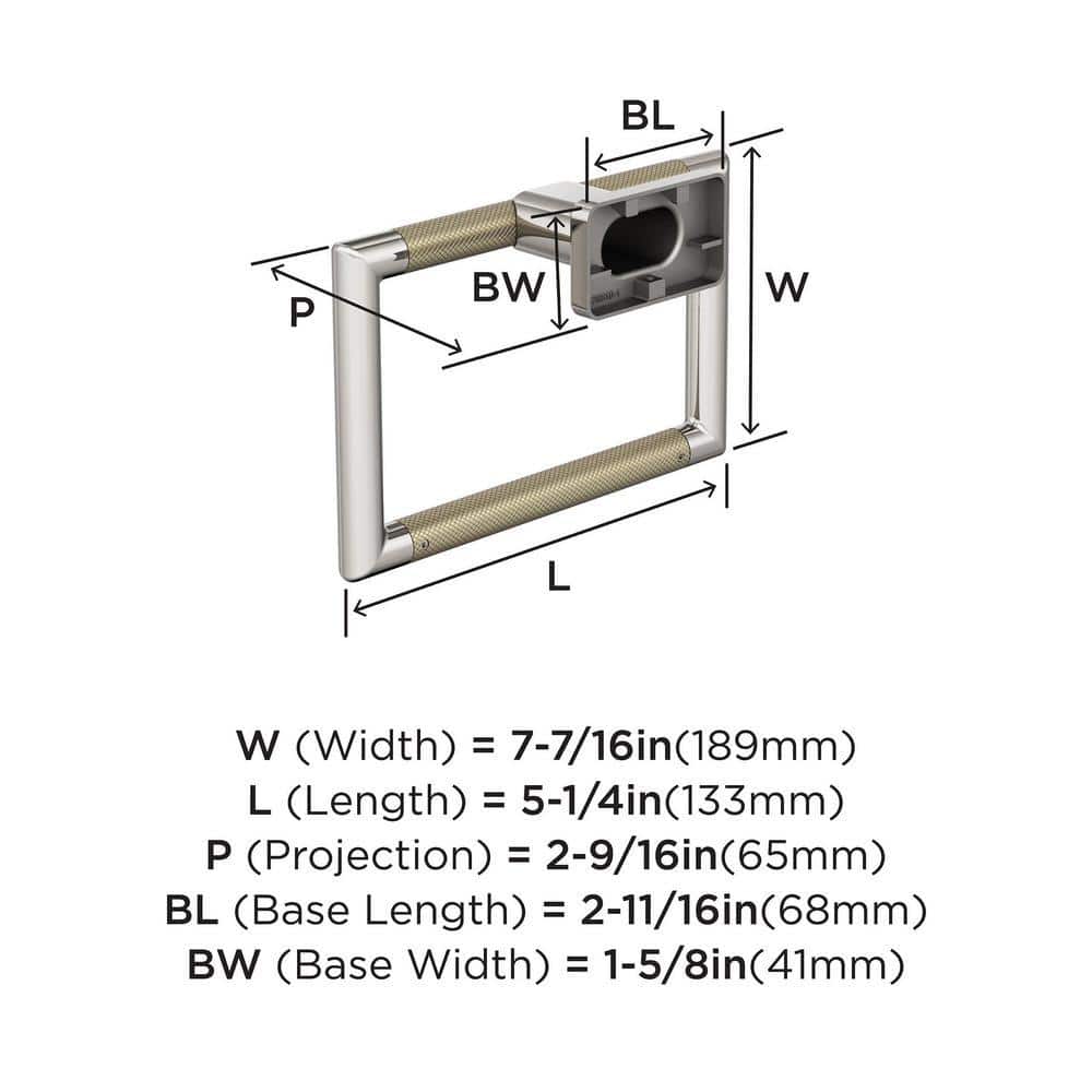 Polished Nickel and Golden Champagne Wall Mounted Towel Ring