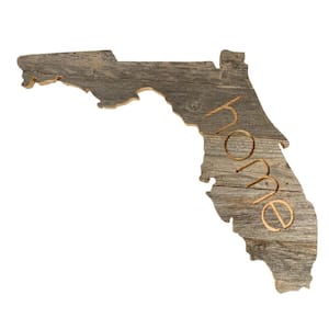 Large Rustic Farmhouse Florida Home State Reclaimed Wood Wall Art
