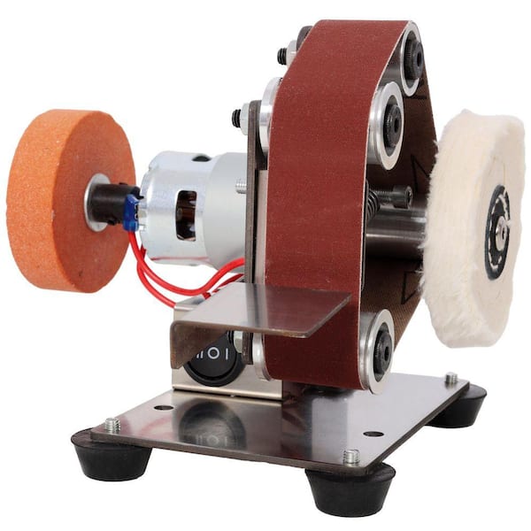 96W Electric Small Bench Grinder Kit, 7 Speed Adjustable Power Polisher DIY Polishing Grinding Tools