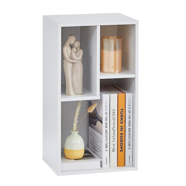 VECELO Simple Home 3-Tier Adjustable Shelf Bookcase，White