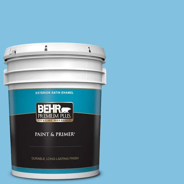 BEHR PREMIUM PLUS 5 gal. #540B-4 Horizon Haze Satin Enamel Exterior Paint & Primer