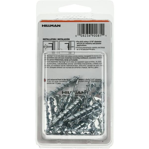 Brand new Box of 25 Hillman WALL DOG WHITE PHILLIPS PAN HEAD ANCHORS SCREWS 