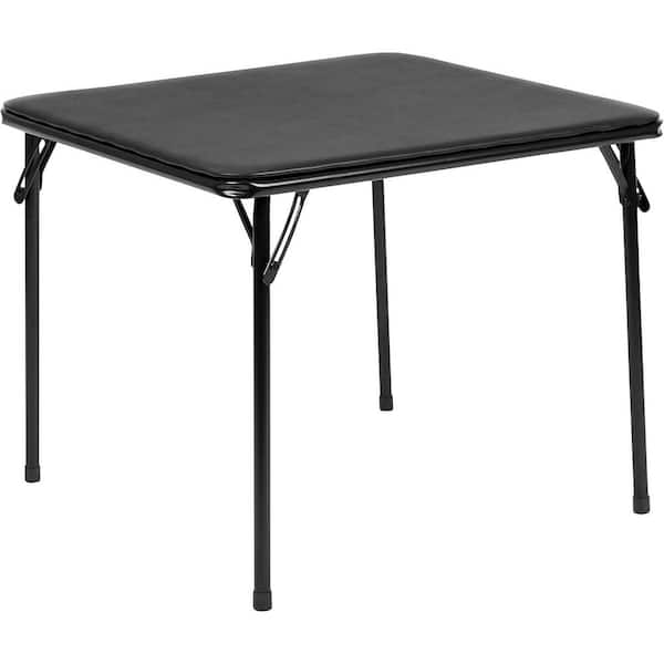 Yangming Square Foldable Card Table Metal Outdoor Dining Table for 4 Person, No Assembly Required