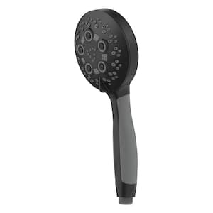 Rio 5-Spray Patterns with 2.5 GPM 4.5 in. Wall Mount Handheld Shower Head in Matte Black