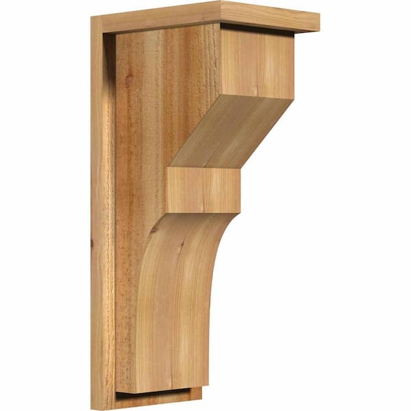 Ekena Millwork 8 in. x 10 in. x 22 in. Monterey Rough Sawn Western Red Cedar Corbel with Backplate