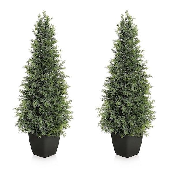 3FT Artificial Topiary Trees Uv Resistant Bushes Potted Plants Artificial Cedar Tree Artificial Shrubs Tree