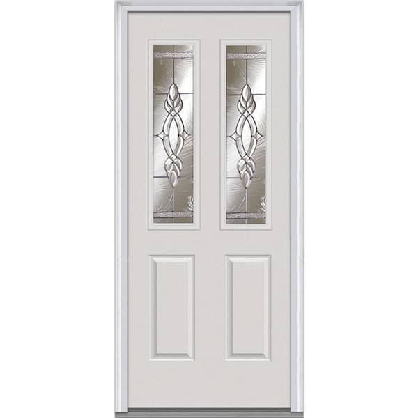 MMI Door 34 in. x 80 in. Brentwood Right-Hand 2-1/2 Lite 2-Panel Classic Primed Steel Prehung Front Door