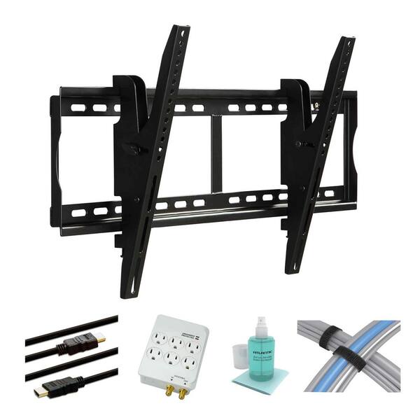 Atlantic 37 in. to 70 in. Tilting TV Mount Kit with HDMI Cables and Surge Protector