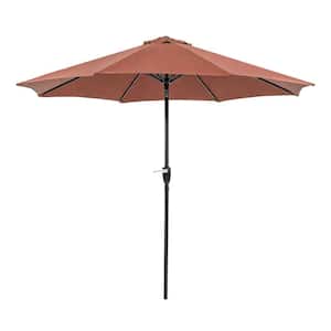 Don 9 ft. Steel Market Patio Umbrella In Red With Carrying Bag