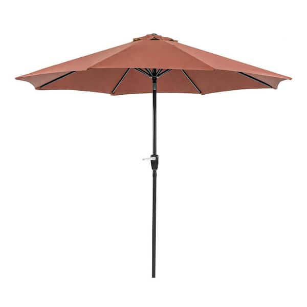 Furniture of America Don 9 ft. Steel Market Patio Umbrella In Red With Carrying Bag