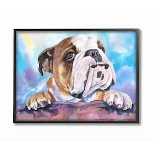 16 in. x 20 in. "English Bulldog Dog Pet" by George Dyachenko Framed Wall Art