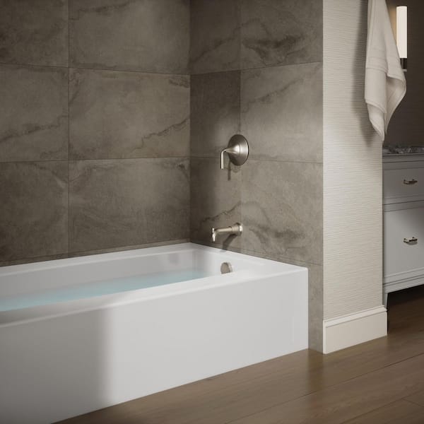 Elmbrook 60 in. x 36 in. Soaking Bathtub with Right-Hand Drain in White