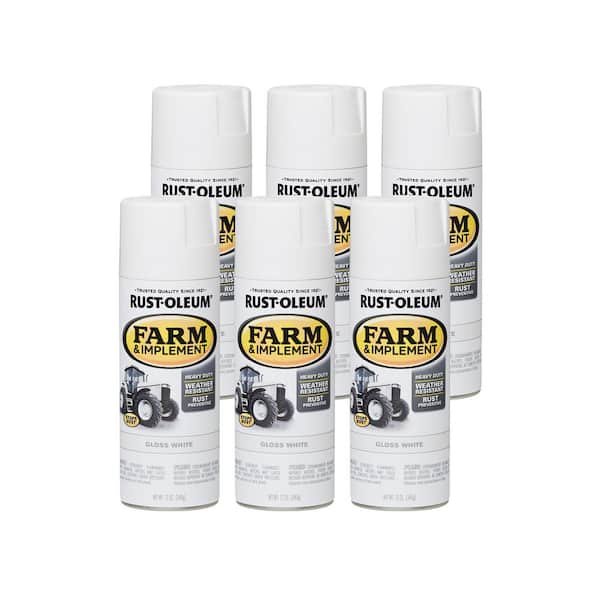 12 oz. Farm and Implement Gloss White Enamel Spray Paint (6-Pack)