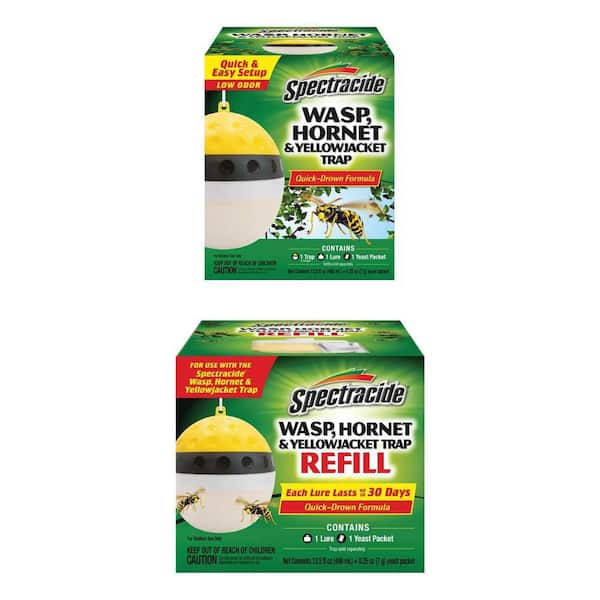 Wasp, Hornet, Yellow Jacket Canister Insect Trap and Refill Combo (1-Count Each)
