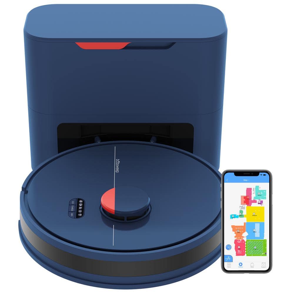 bObsweep Dustin Wi-Fi Connected Self-Emptying Robot Vacuum and Mop in Navy