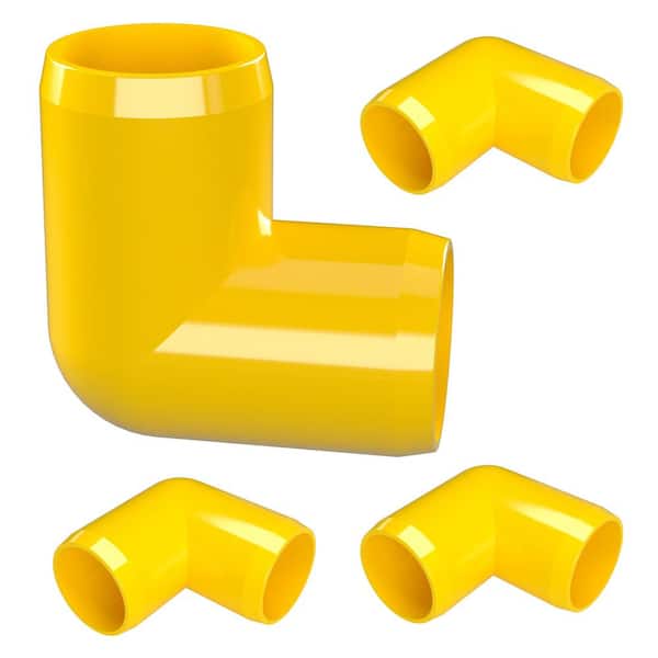 Formufit 1-1/4 in. Furniture Grade PVC 90-Degree Elbow in Yellow (4-Pack)