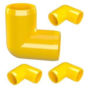 1 in. Furniture Grade PVC 90-Degree Elbow in Yellow (4-Pack)