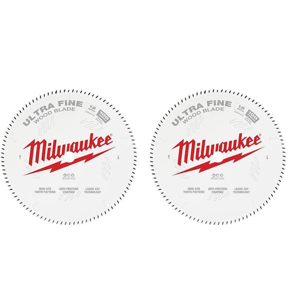 Milwaukee 12 in. x 100-Tooth Carbide Ultra Fine Finish Circular Saw Blade (2-Pack)
