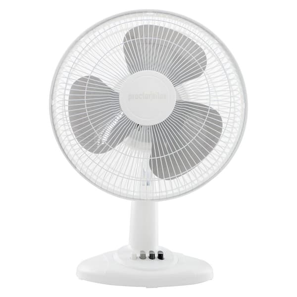 3 Speed 12 in. 40w Oscillating Table Fan in White