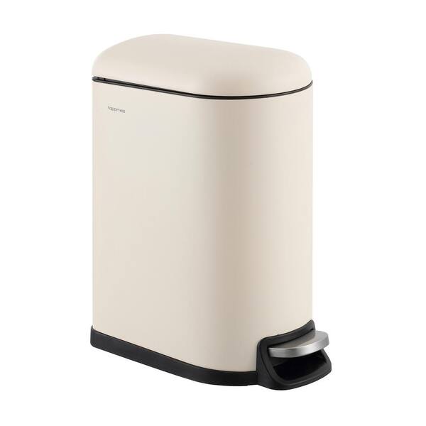 happimess Roland Mini 2.6 Gal. Limestone Beige Step-Open Trash Can