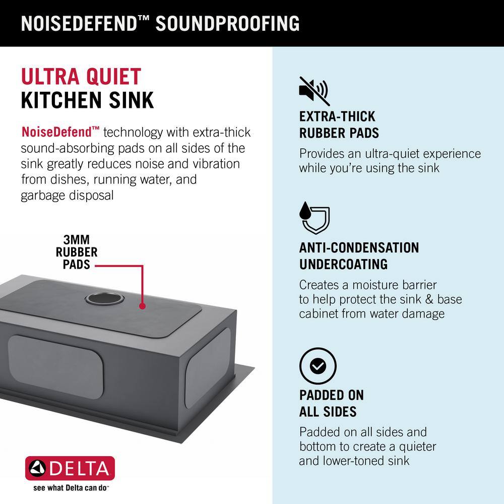 Delta 30-Inch Stainless Steel Single Bowl Workstation Kitchen Sink