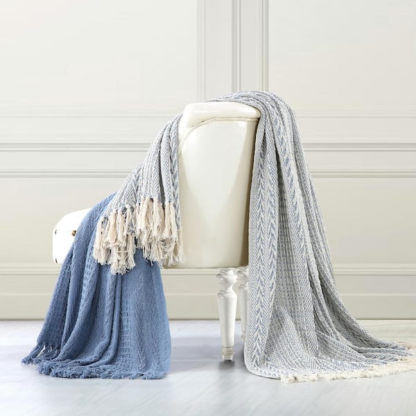 Dusty blue throw blanket new arrivals