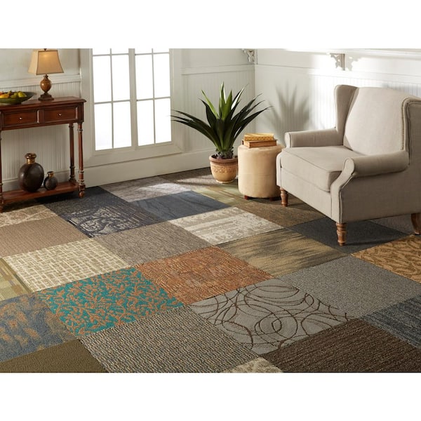 Carpet Tile 12 Tiles Case, Home Depot Carpets And Rugs