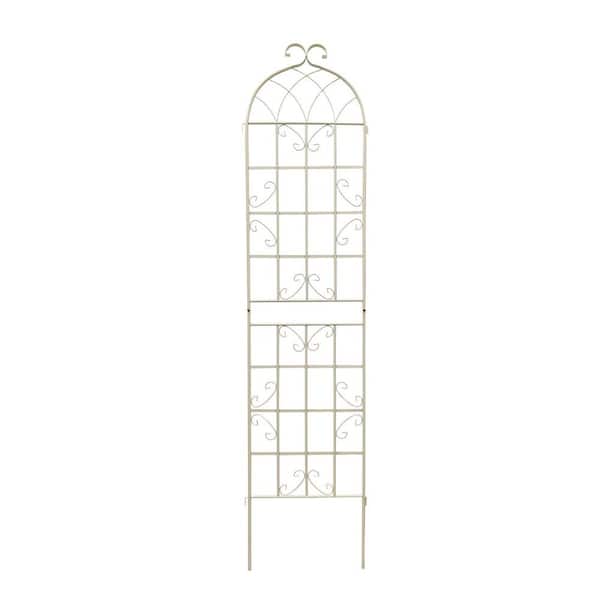 4-Pack 86.7 in x19.7 in Metal Garden Trellis for Climbing Plants, Garden Trellis, Large Decorative Outdoor Trelli, White