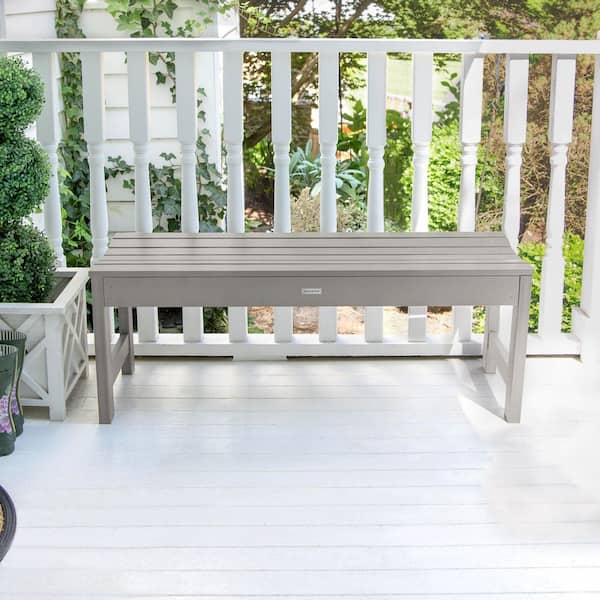 Highwood 4 ft. 2-Person Harbor Gray Recycled Plastic Outdoor