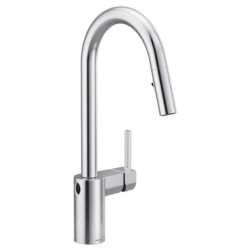 Chrome Modern Pull-Down Kitchen Faucet with Motion Sensor