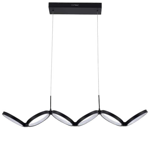 Dainolite Philo 1 Light Matte Black Statement Integrated LED Pendant Light
