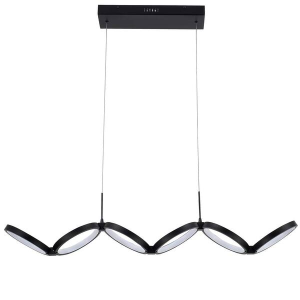 Dainolite Philo 1 Light Matte Black Statement Integrated LED Pendant Light