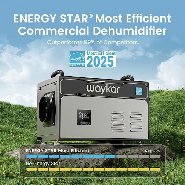 130 pt. 7,000 sq. ft. Energy Star Crawl Space Commercial Dehumidifier with Pump for Basement in Black