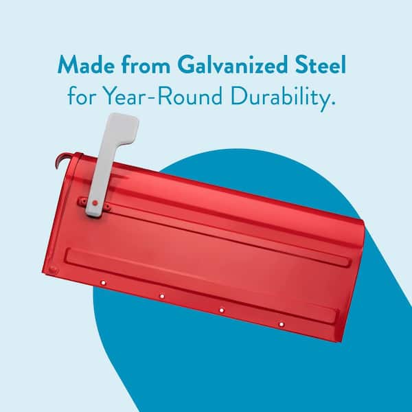 Architectural Mailboxes MB1 Red, Medium Steel, Post Mount Mailbox