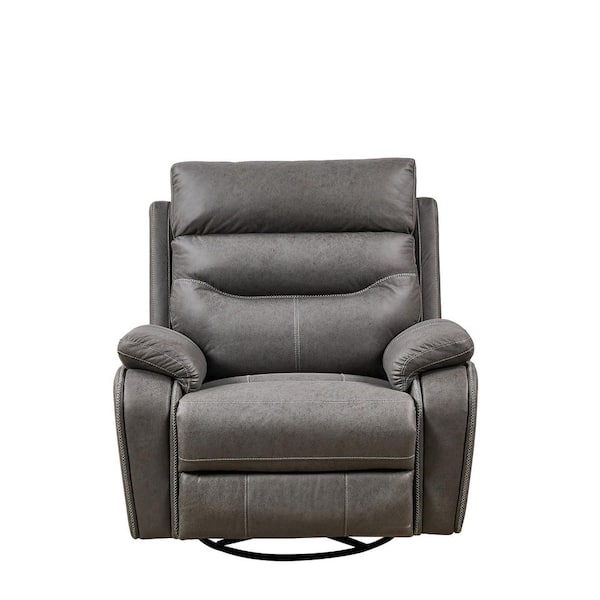 Grey Dual OKIN Motor Rocking Recliner Chiar 240° Swivel Recliner Chair with Head rest with Built-in USB Port