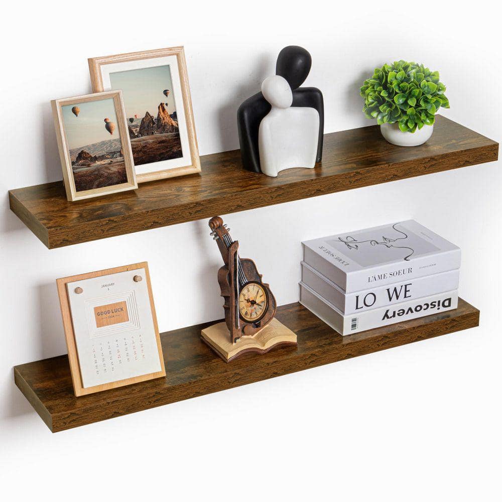 36 in. W x 8 in. D Floating Decorative Wall Shelf Set of 2 TG0152
