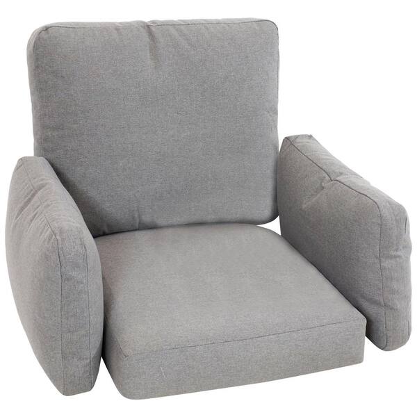 Sunnydaze 22.5 x 19 Outdoor Modern Luxury Lounge Chair Replacement Cushion - Gray