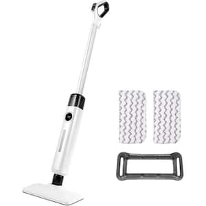 Corded Steam Mop in White for Floor Hardwood Tile Carpet Cleaning, Steamer High Temperature Quick-drying with 2PCS