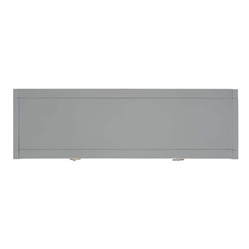 Amish Gray Matte Finish Console Table with Dual Storage Drawers