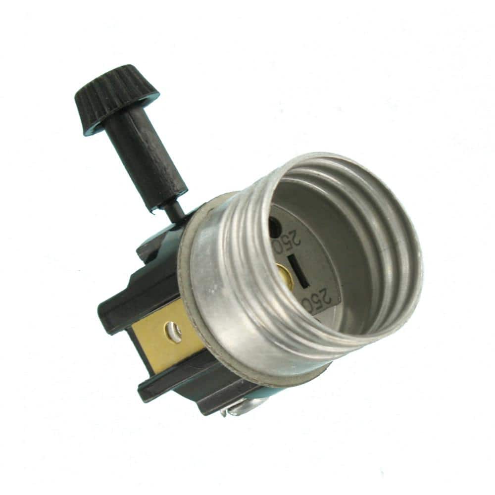 Leviton Black Aluminum Medium Base Turn Knob Socket