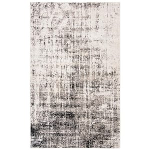 Adirondack Silver/Black 4 ft. x 6 ft. Abstract Area Rug
