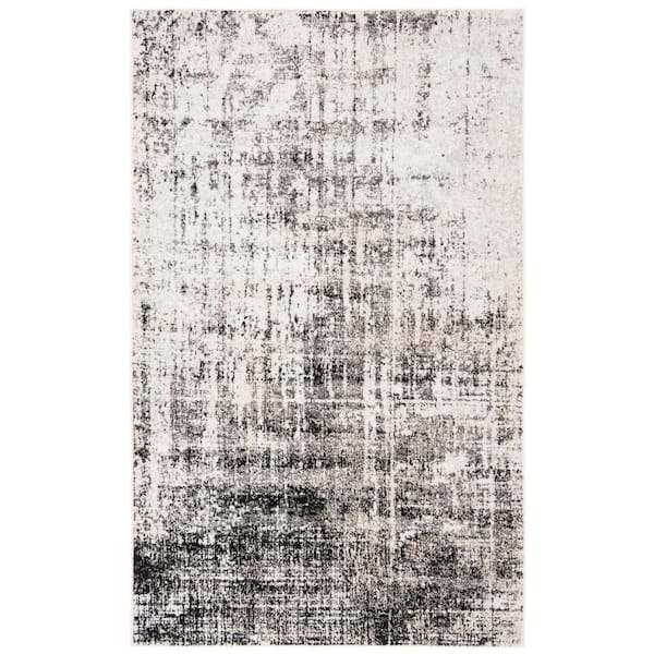 SAFAVIEH Adirondack Silver/Black 4 ft. x 6 ft. Abstract Area Rug