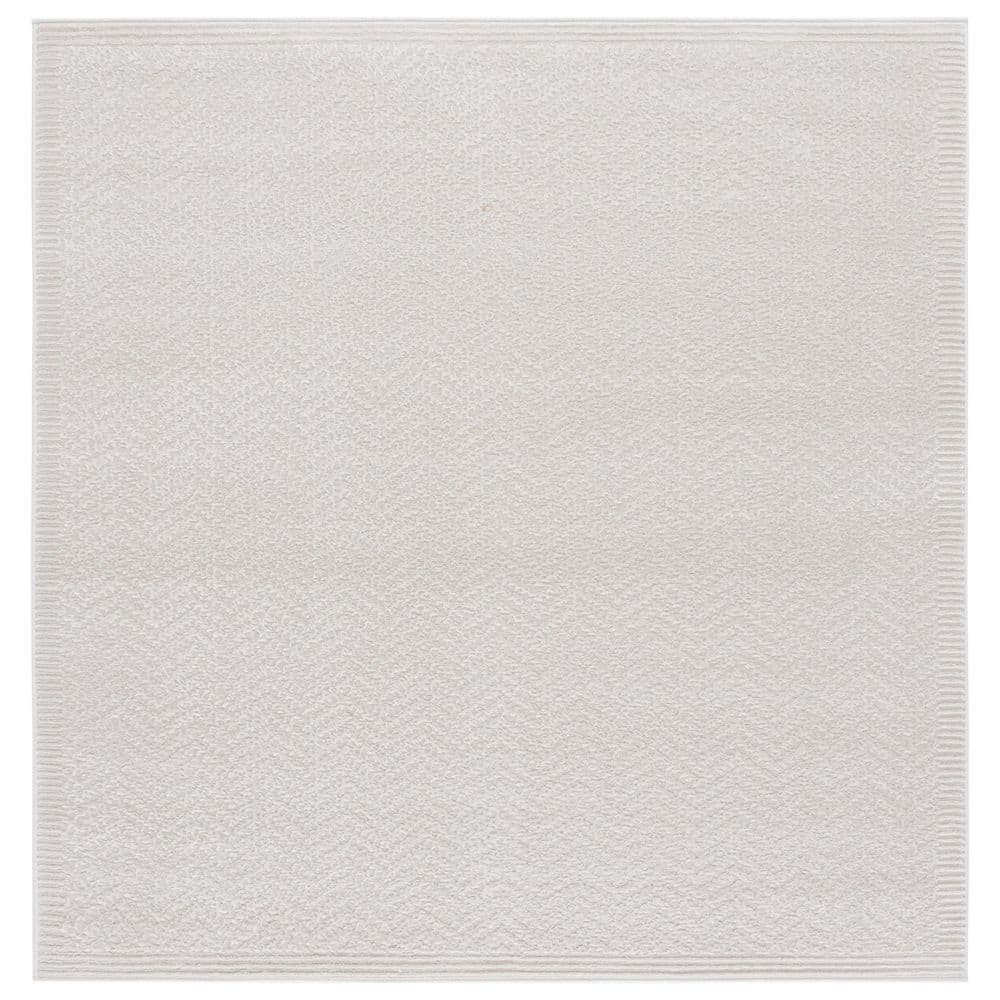 SAFAVIEH Saylor 6 ft. x 6 ft. Ivory Solid Zig-Zag Square Area Rug ...