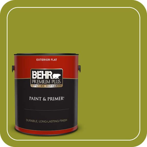 BEHR PREMIUM PLUS 1 gal. #P350-7 Lazy Lizard Flat Exterior Paint & Primer