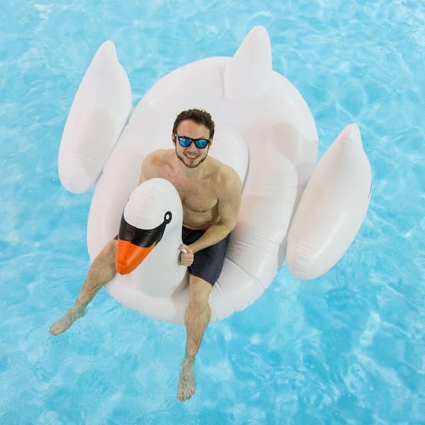 Swimline Giant Swan 75-in Inflatable Ride-On Pool Toy for sale online 