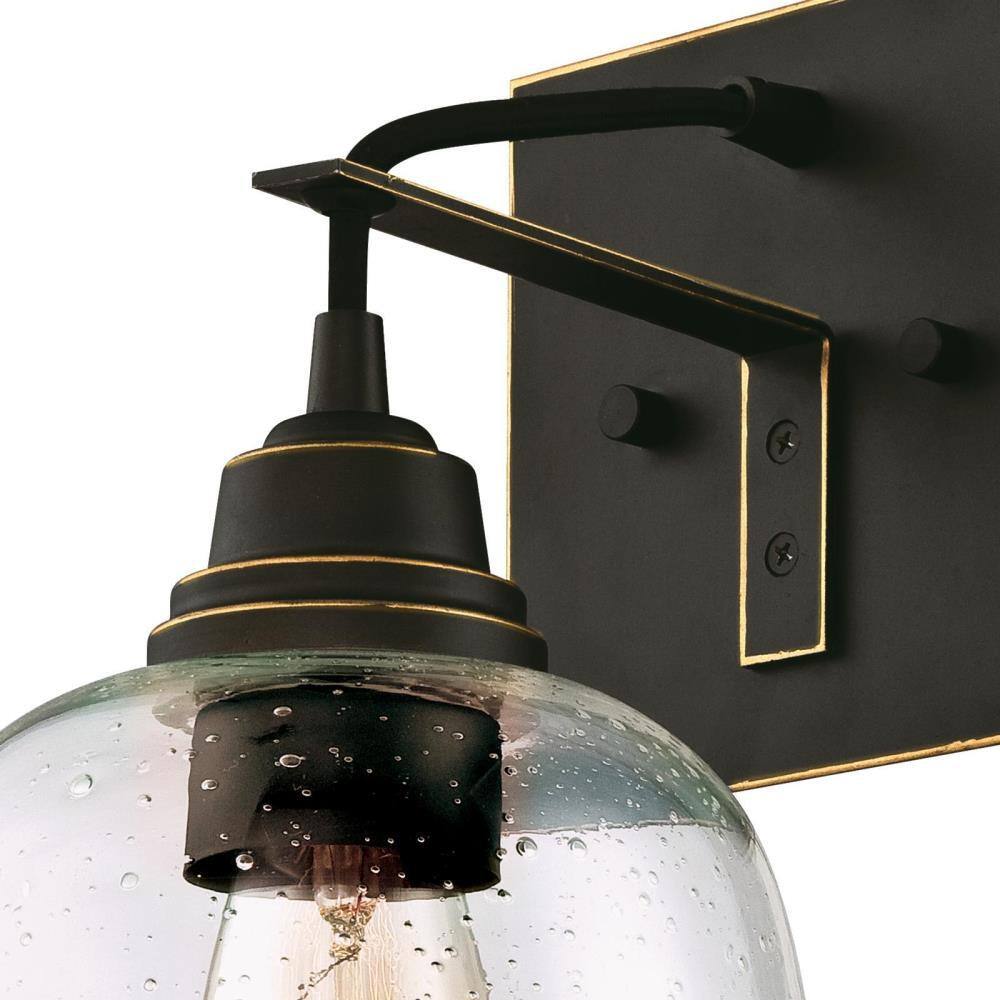 Eldon Vintage-Style Seeded Glass Wall Sconce in Oil Rubbed Bronze