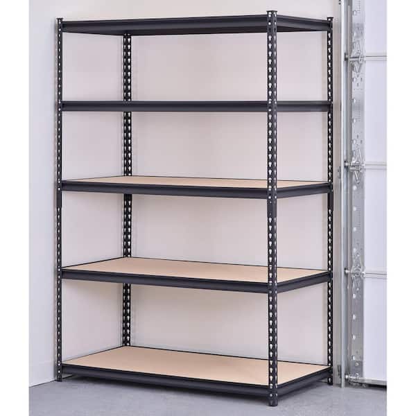 Metal Muscle Rack Shelving Storage 48"W x 24"D x 72"H Garage 5 Shelf Heavy Duty 