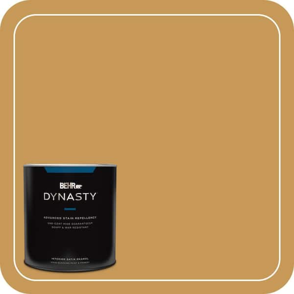 BEHR DYNASTY 1 qt. #PMD-104 Amber Glass Satin Enamel Interior Stain-Blocking Paint and Primer