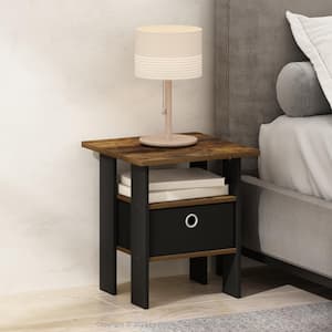 Tidur Amber Pine/Black 16 in. W Nightstand